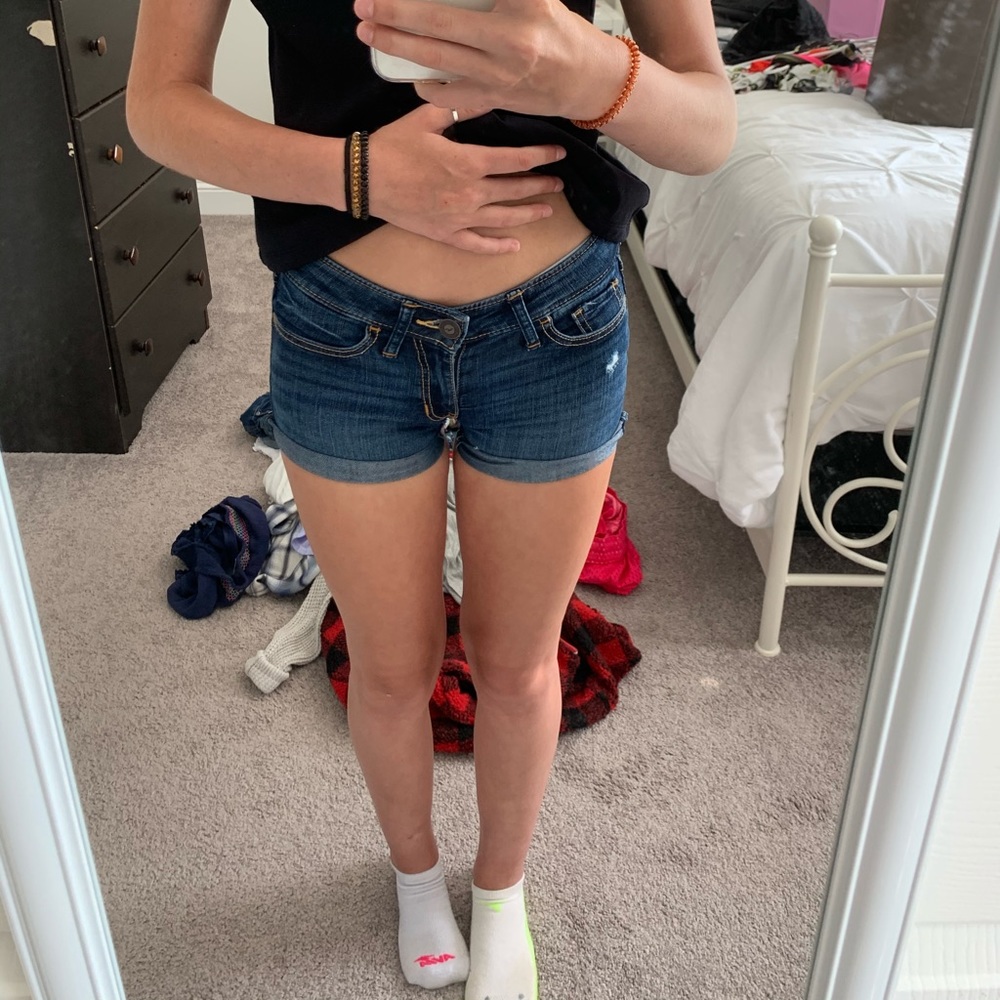 00 navy blue jean shorts